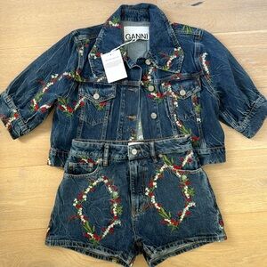 Ganni Denim Floral Set 26/36